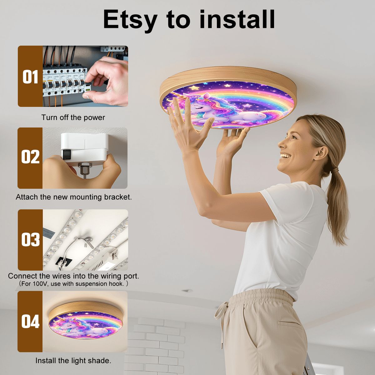 Unicorn, Flush Mount Ceiling Light