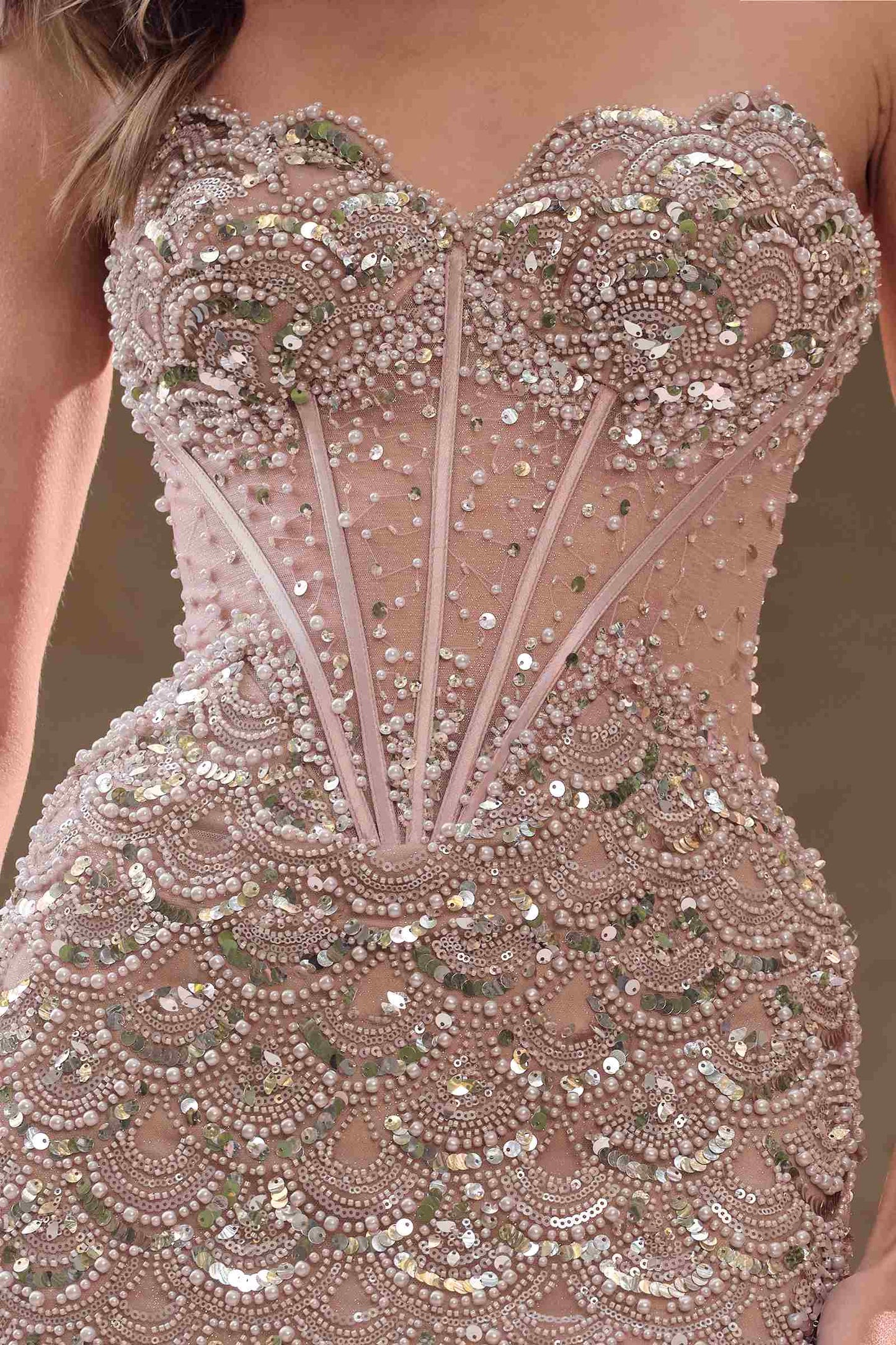 Andrea & Leo A1481 Fitted Strapless Sweetheart Corset Bodice Gown