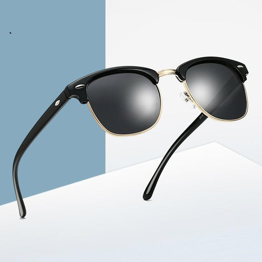 Universal Polarized Elegant and Luxury Brand Design Eye Retro Sunglasses For Women and Man Semi Rimless Classic Men Sunglasses Oculos De Sol With UV400 Protection