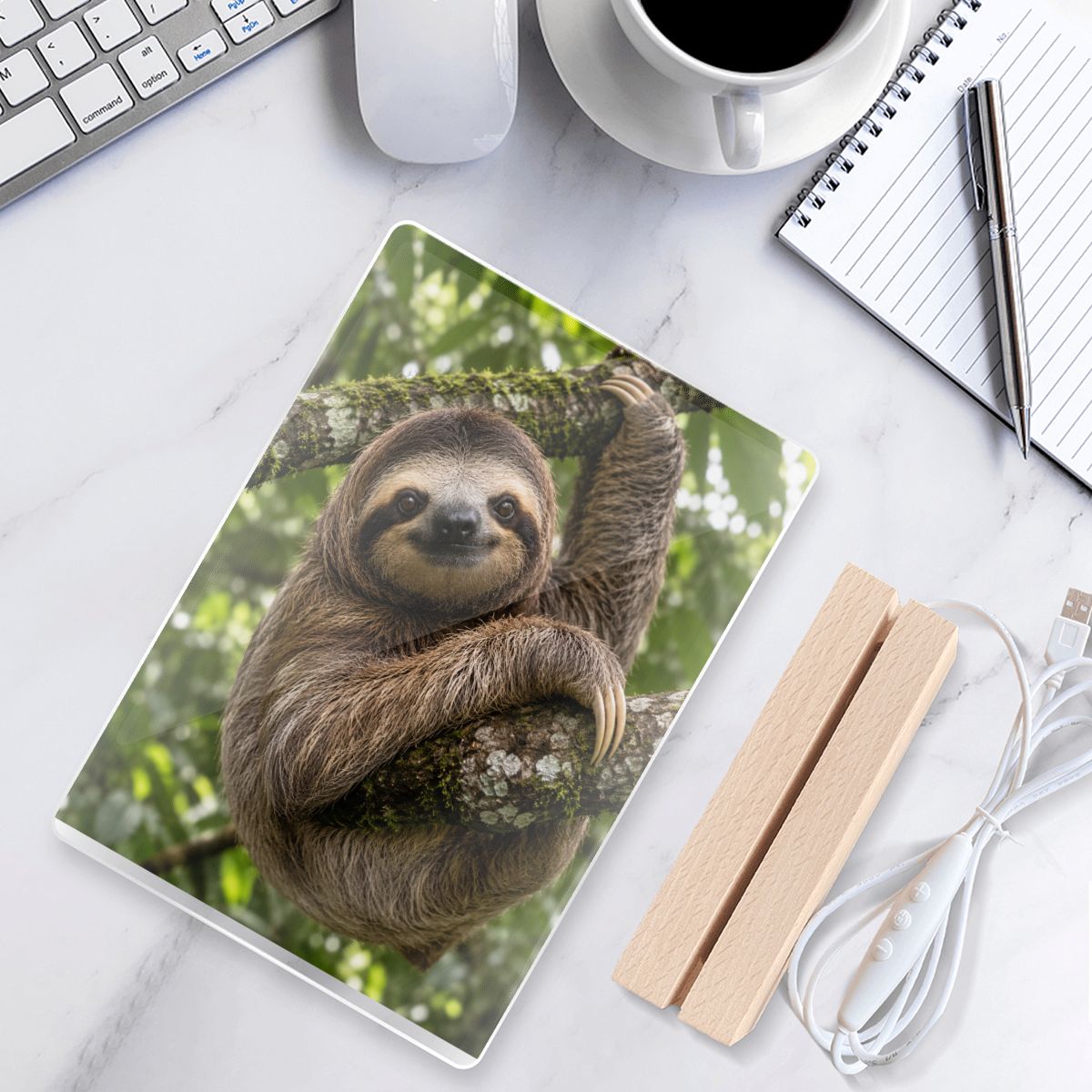 Sloth, Acrylic Night Light