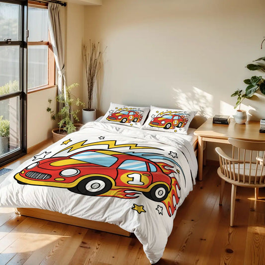 Race Car2, Twin Duvet Cover Set 68"x86"