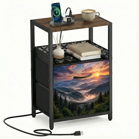 Smokey Mountains, 2Drawer Bedside Table