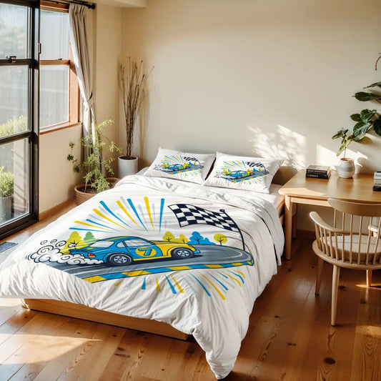 Race Car, Twin Duvet Cover Set 68"x86"