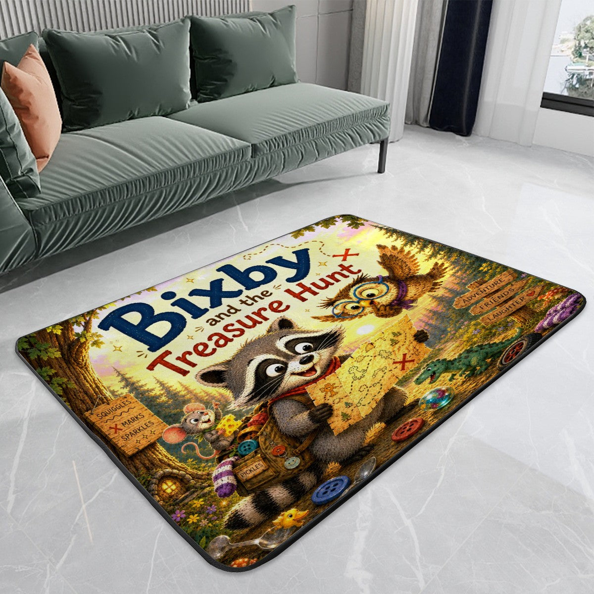 Bixby, Large Flannel Non Slip Area Rug (4:3)