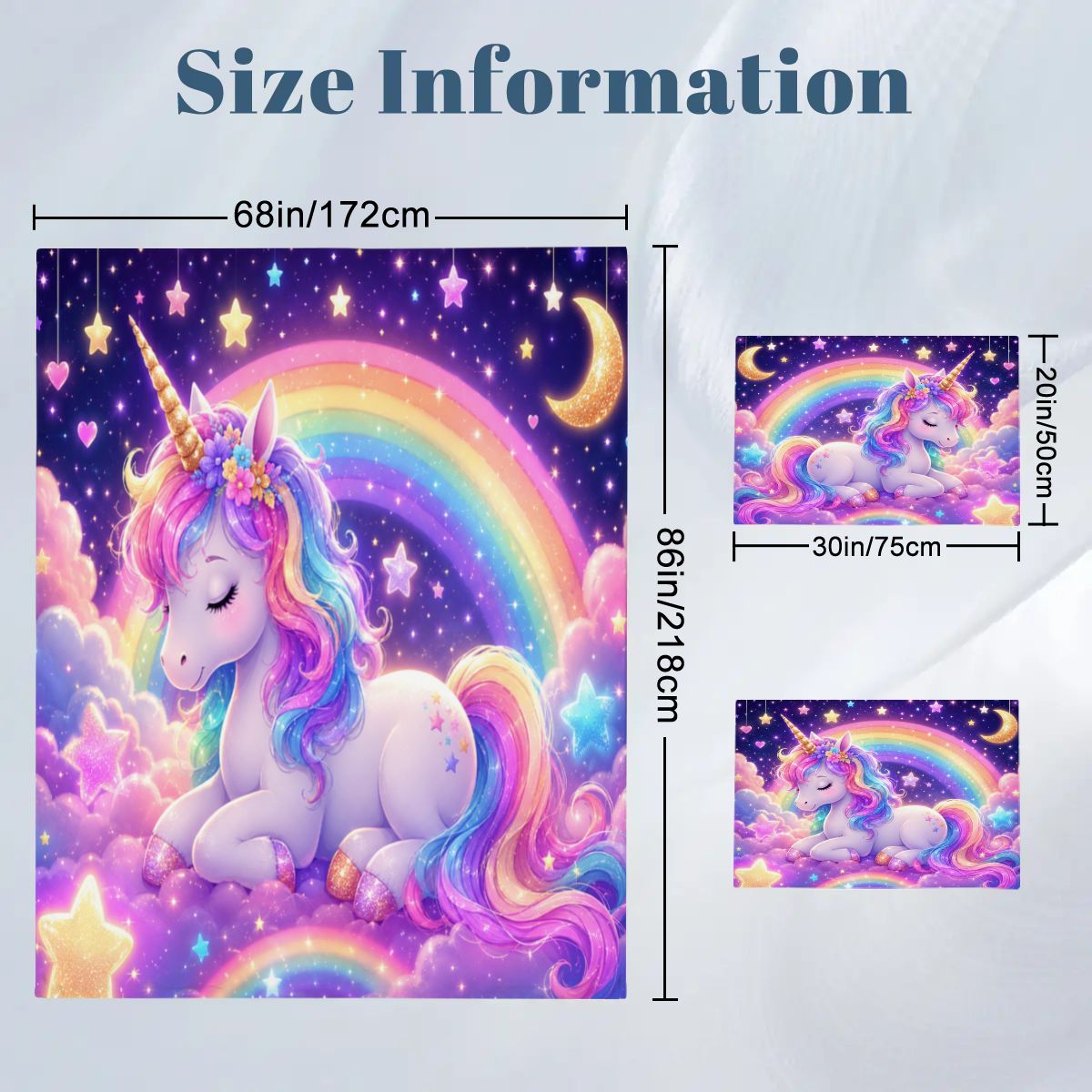 Unicorn, Twin Duvet Cover Set 68"x86"