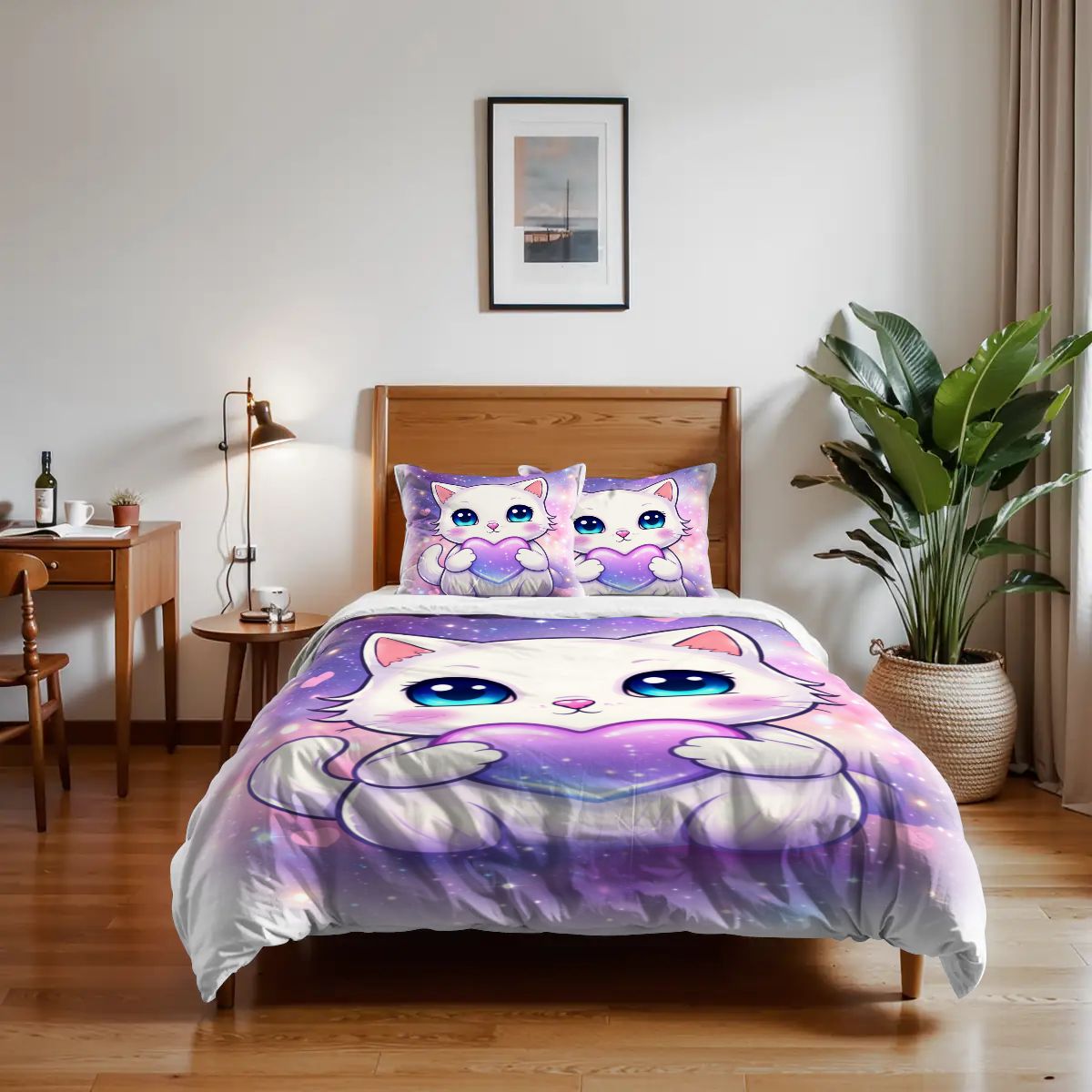 Kitten, Twin Duvet Cover Set 68"x86"