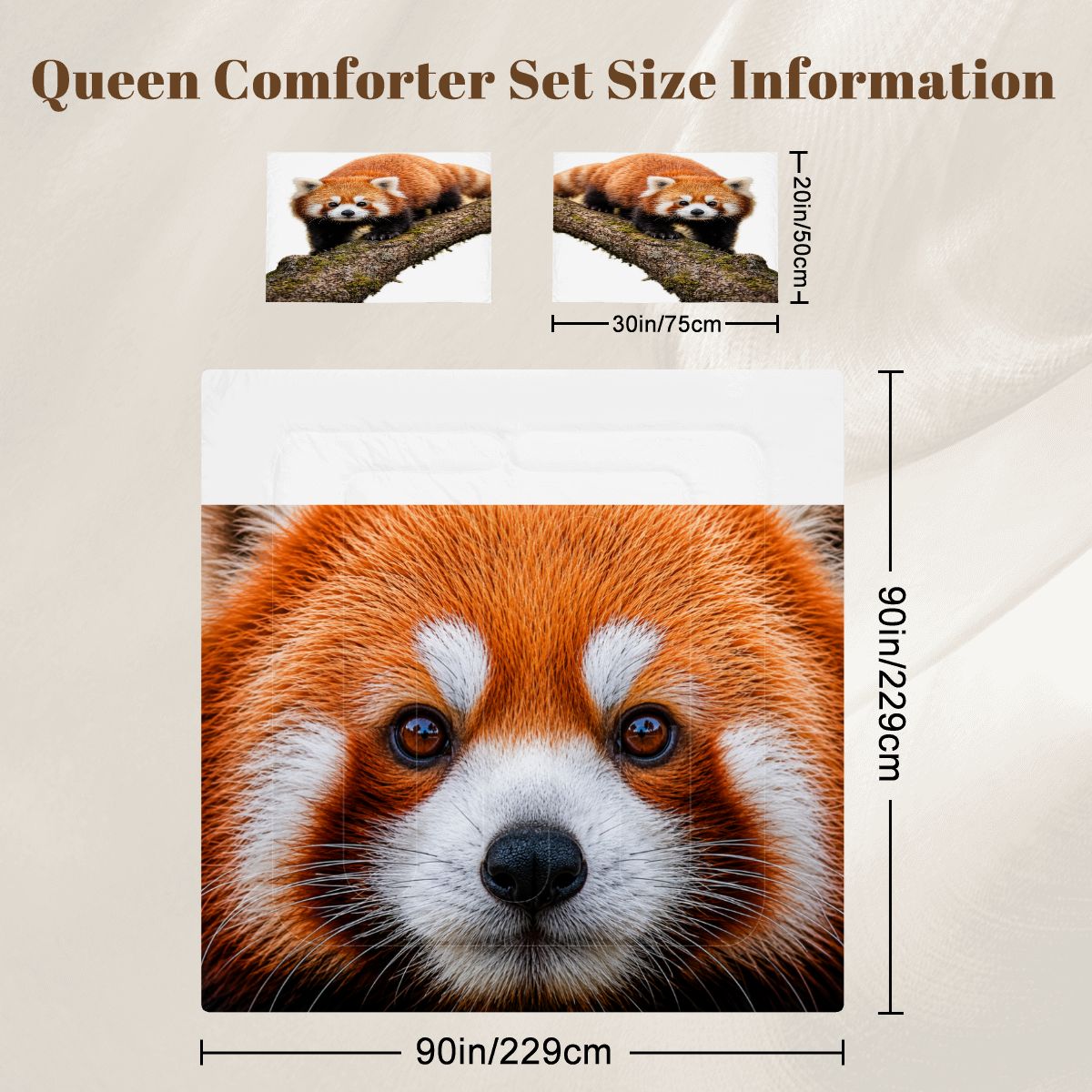 Red Panda, Queen Comforter Set