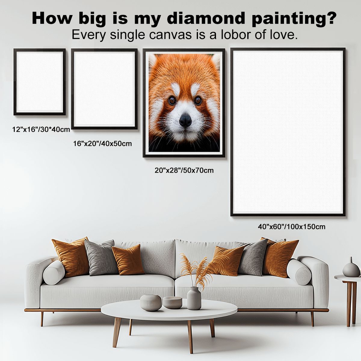 Red Panda DIY Diamond Painting with Frame