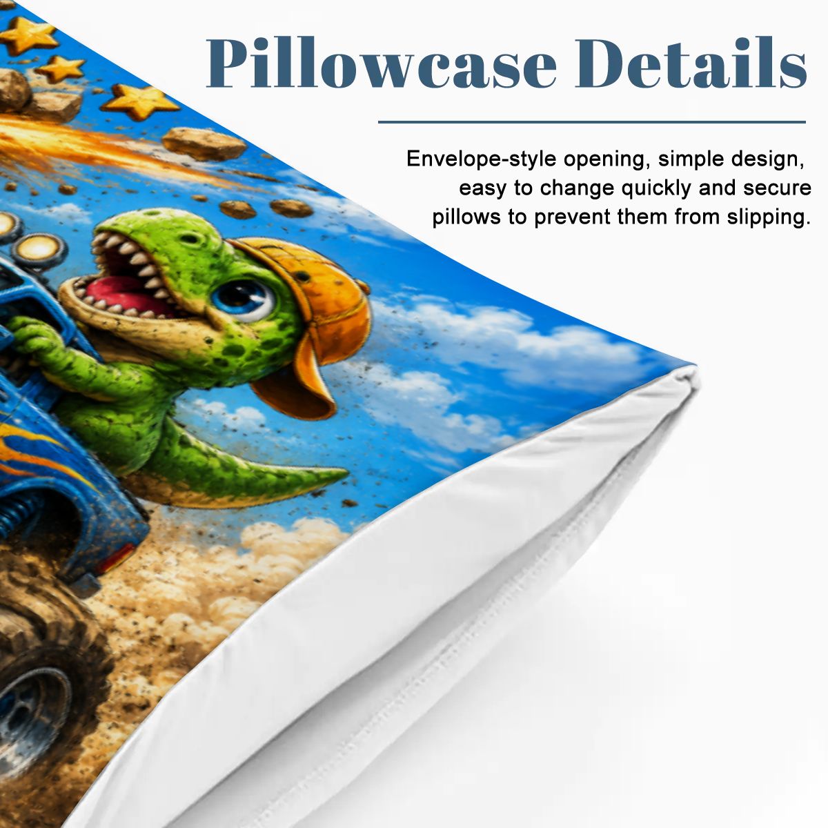 Diesel the Dino, Twin Duvet Cover Set 68"x86"