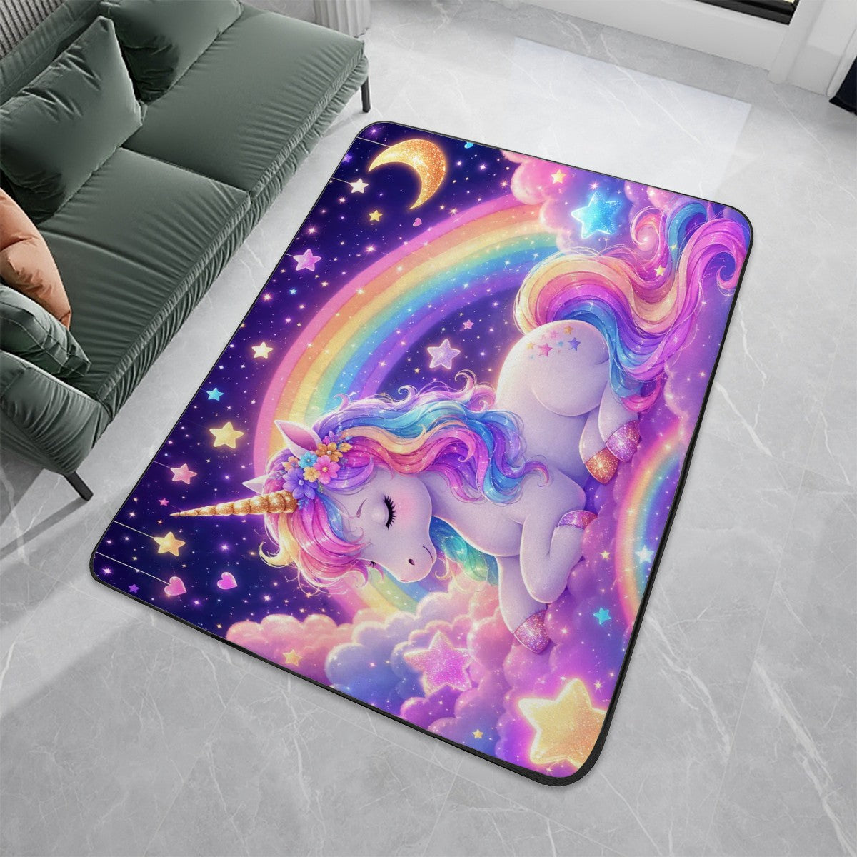 Unicorn, Large Flannel Non Slip Area Rug (4:3)