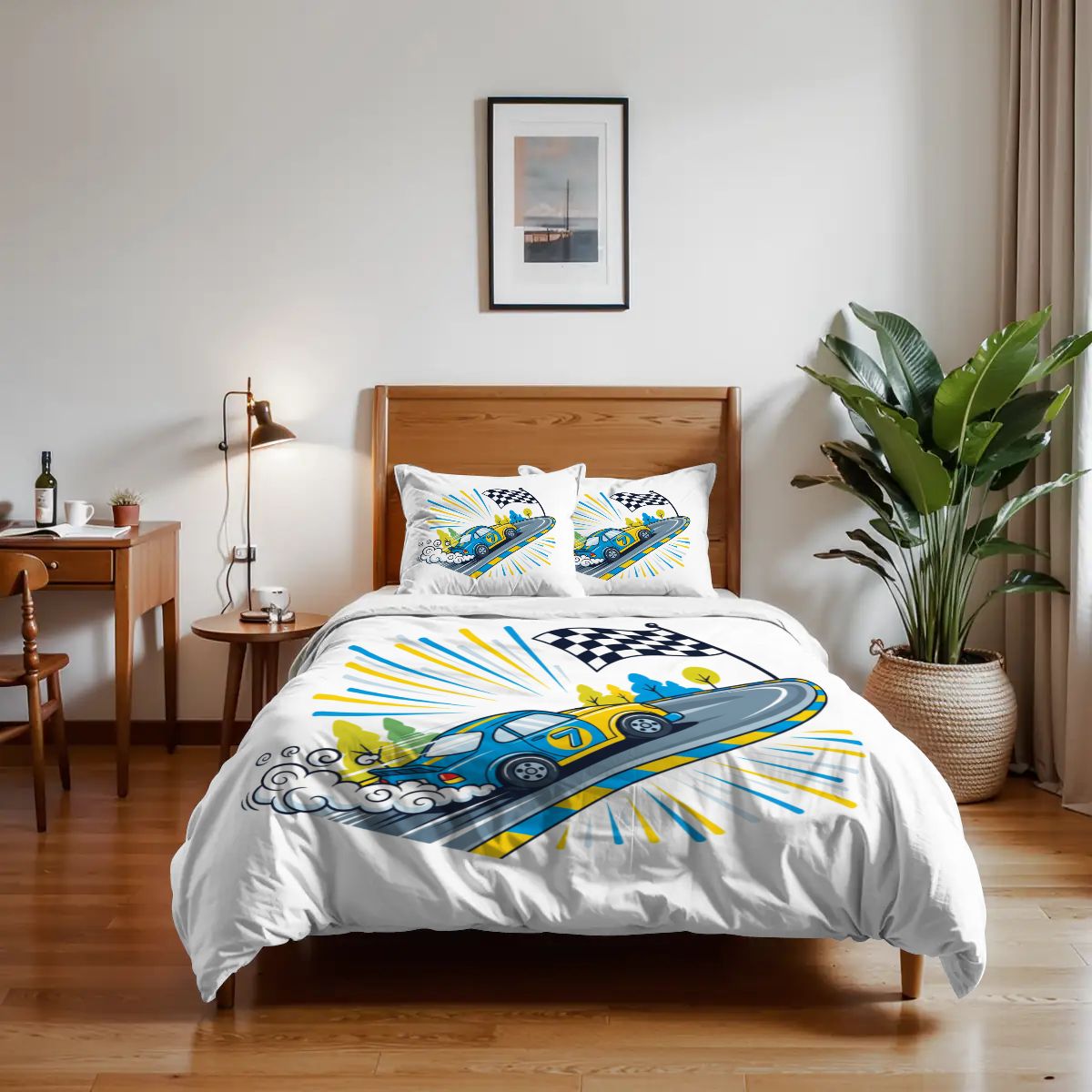 Race Car, Twin Duvet Cover Set 68"x86"