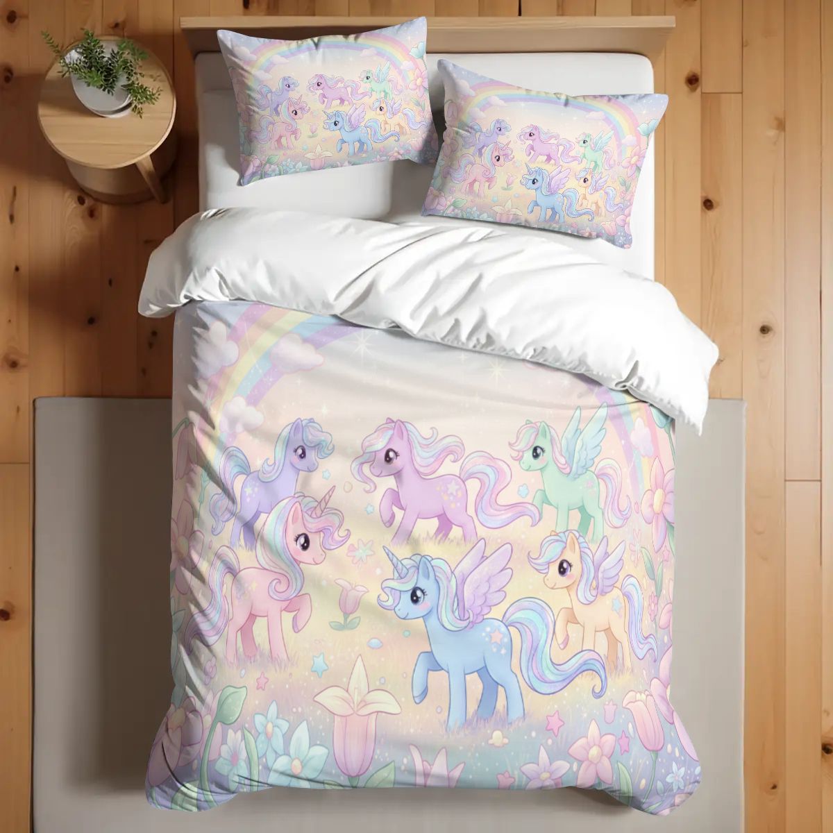 Unicorn, Twin Duvet Cover Set 68"x86"