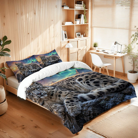 Snow Leopard, Queen Comforter Set