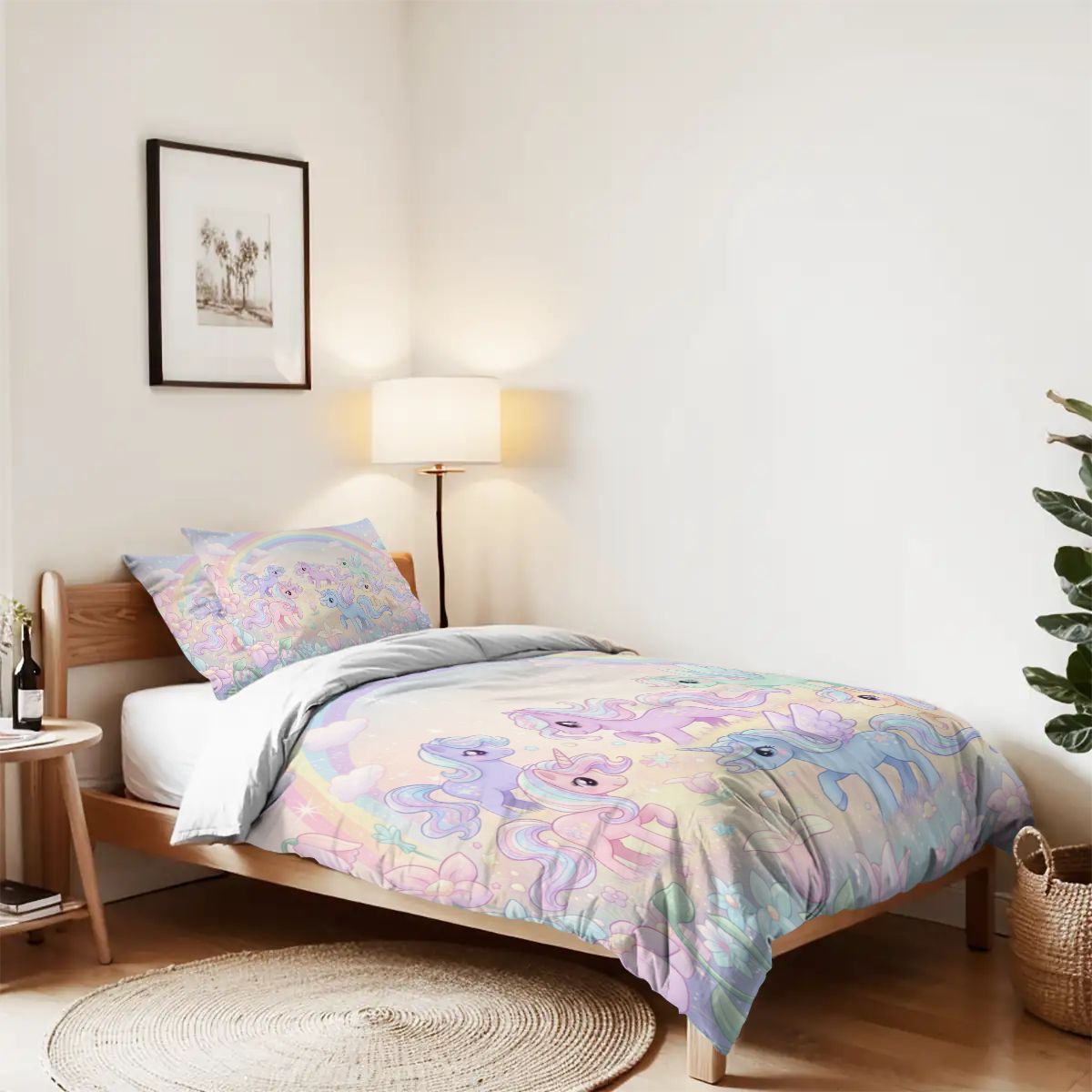 Unicorn, Twin Duvet Cover Set 68"x86"