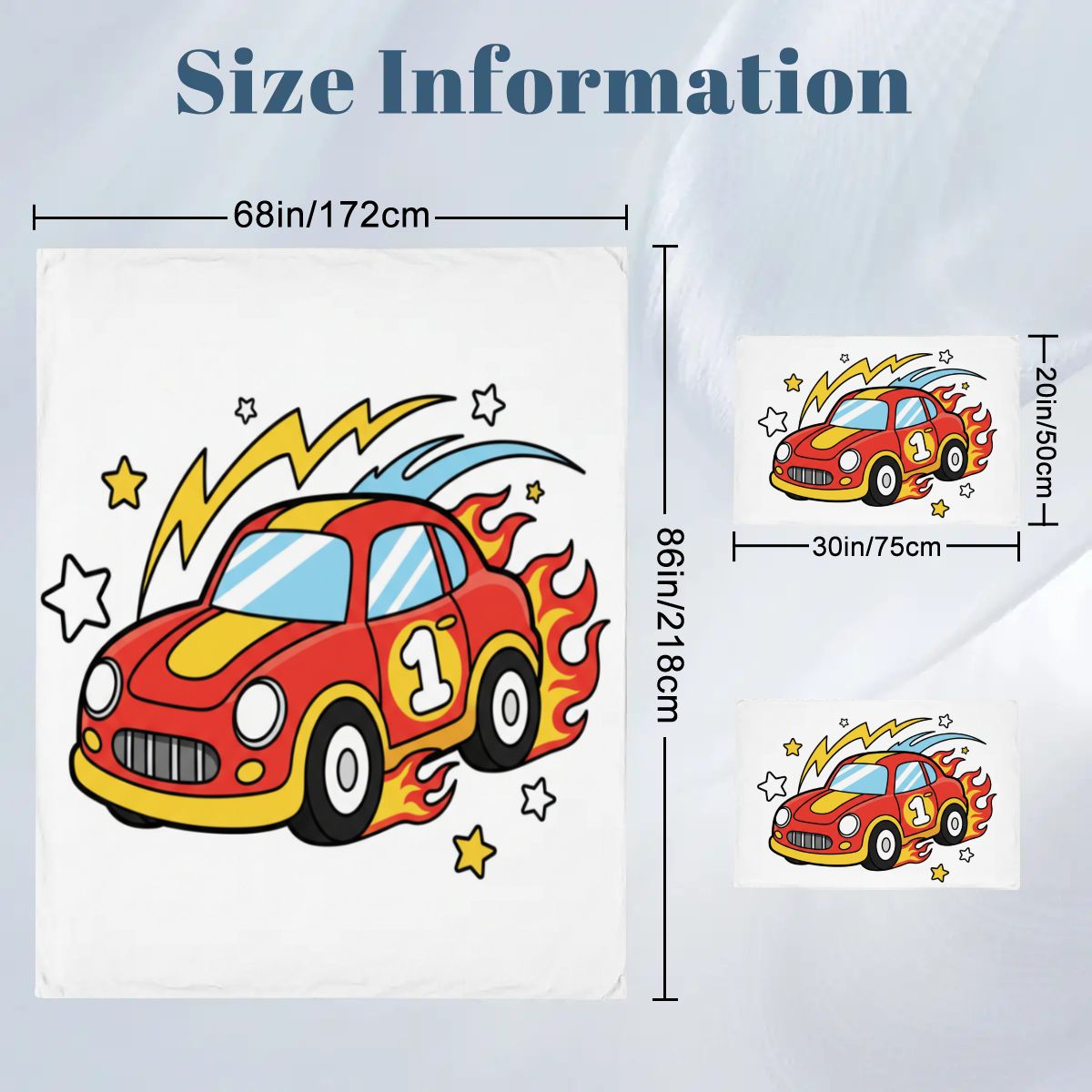 Race Car2, Twin Duvet Cover Set 68"x86"