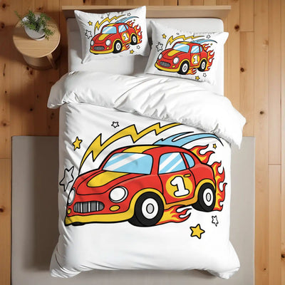 Race Car2, Twin Duvet Cover Set 68"x86"