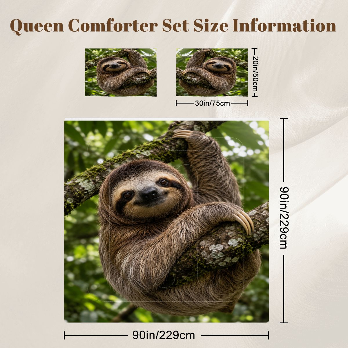 Sloth, Queen Comforter Set