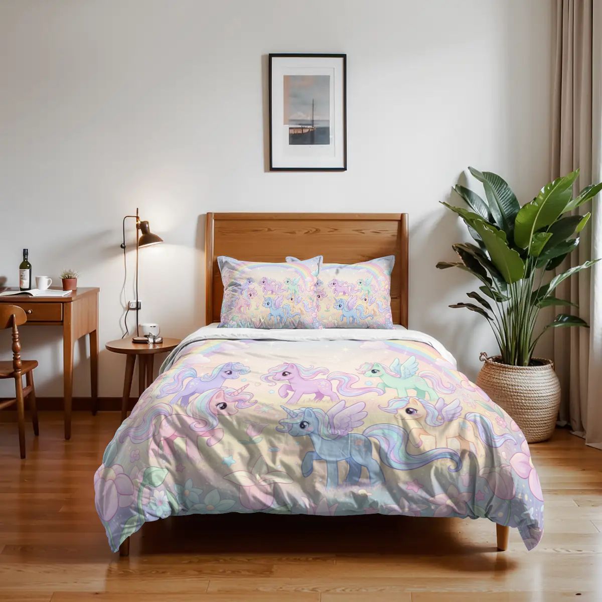 Unicorn, Twin Duvet Cover Set 68"x86"