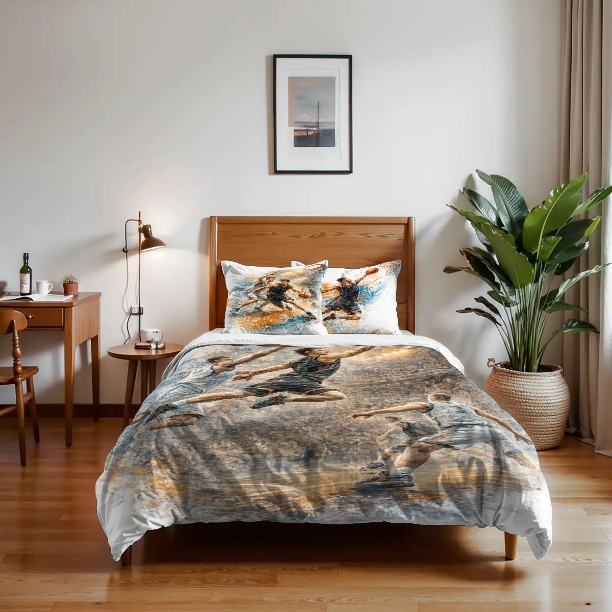 Basketball, Twin Duvet Cover Set 68"x86"