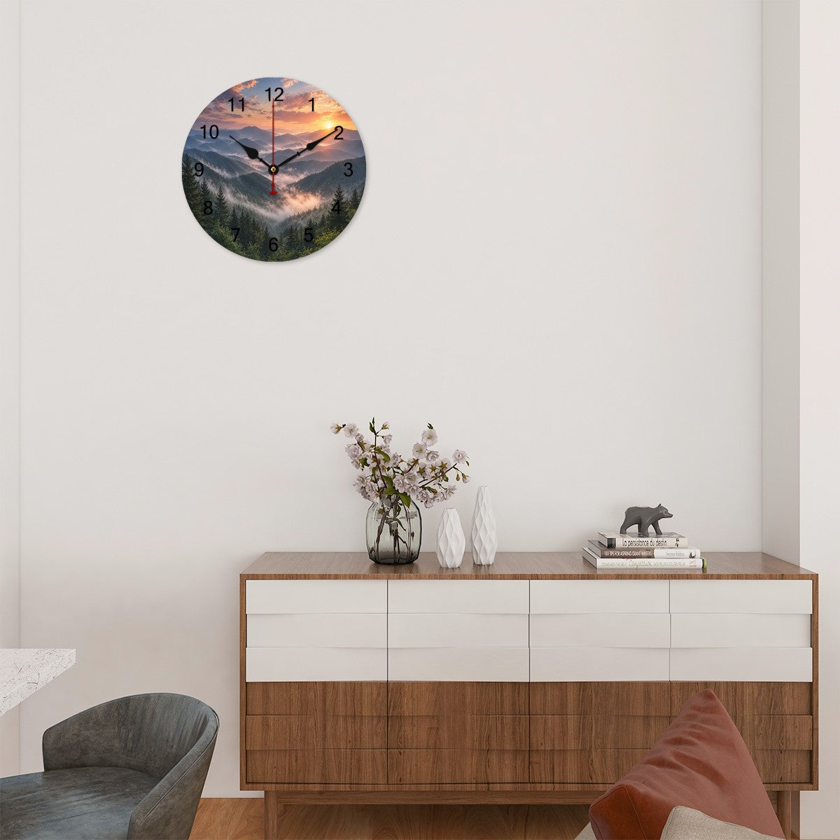 Smokey Moutains, PVC Wall Clock