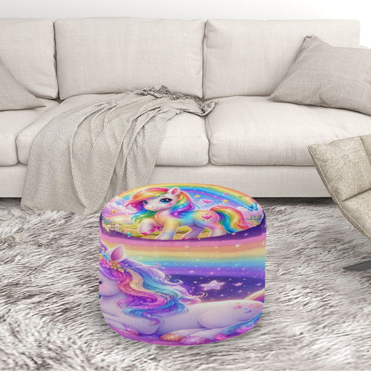 Unicorn, Round Pouf Ottoman