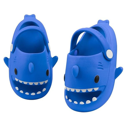 Lakige Toddler Boys Size 11 Blue Shark Cloud PVC Clog Slide On Sandal Shoes