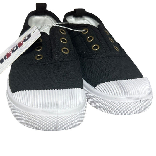 New DADAWEN Toddler Boys Size 11 Black Canvas Slip-On Low Top Sneakers w Flaw