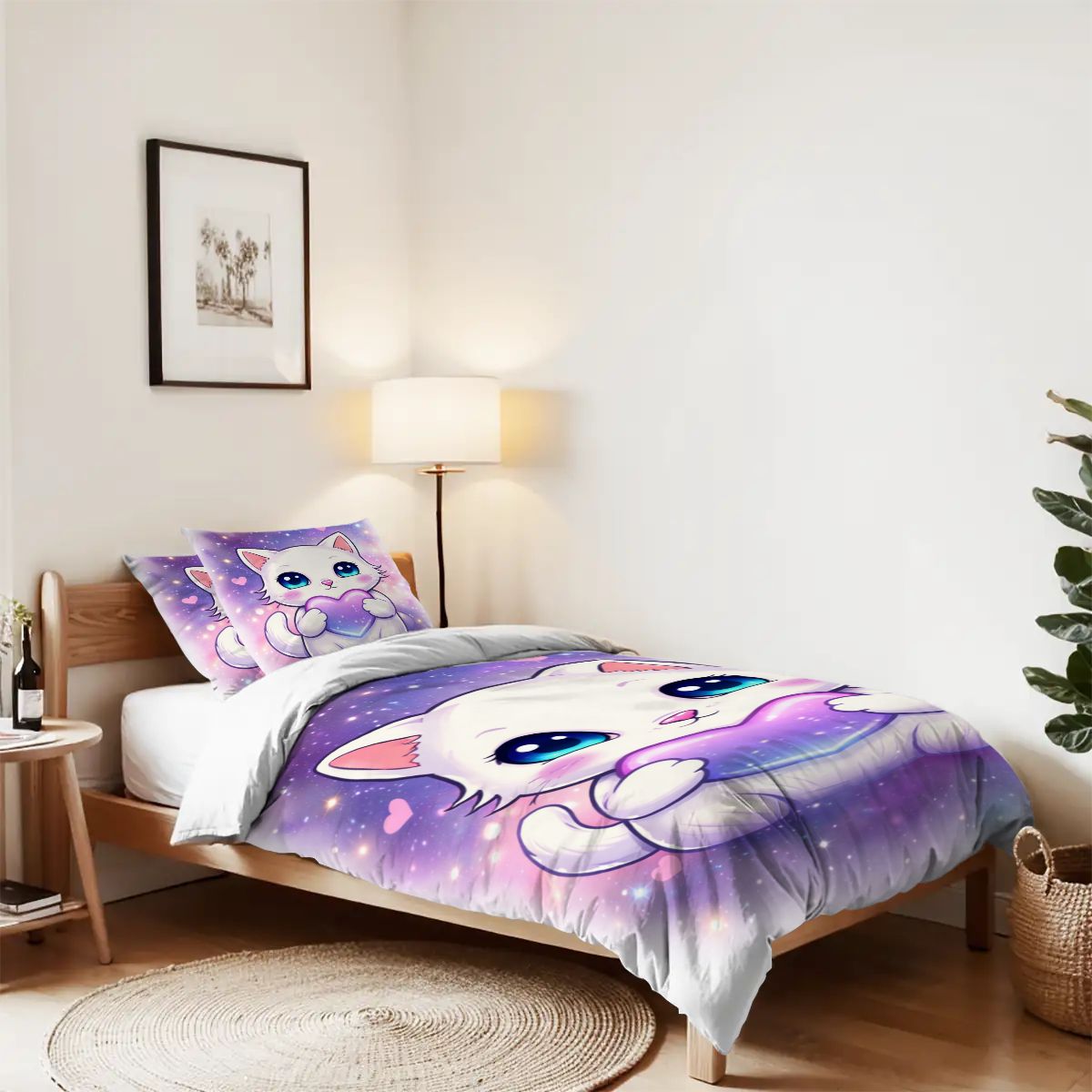 Kitten, Twin Duvet Cover Set 68"x86"