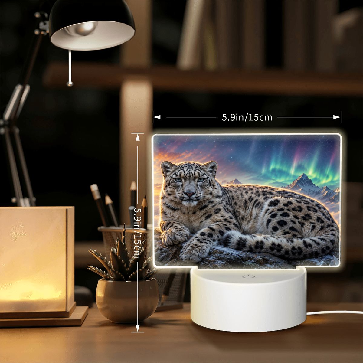 Snow Leopard, Acrylic Night Light