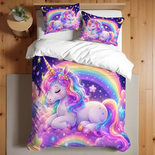 Unicorn, Twin Duvet Cover Set 68"x86"