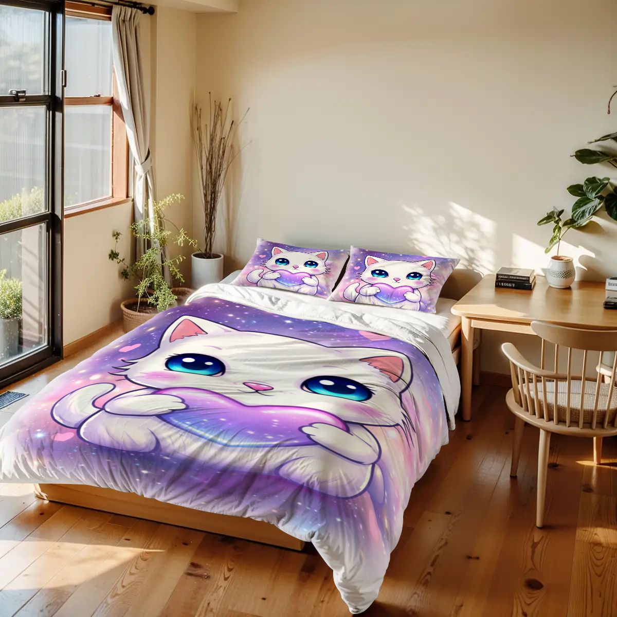 Kitten, Twin Duvet Cover Set 68"x86"