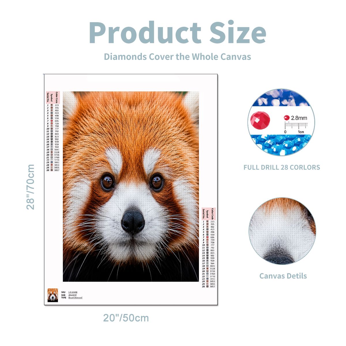 Red Panda DIY Diamond Painting with Frame