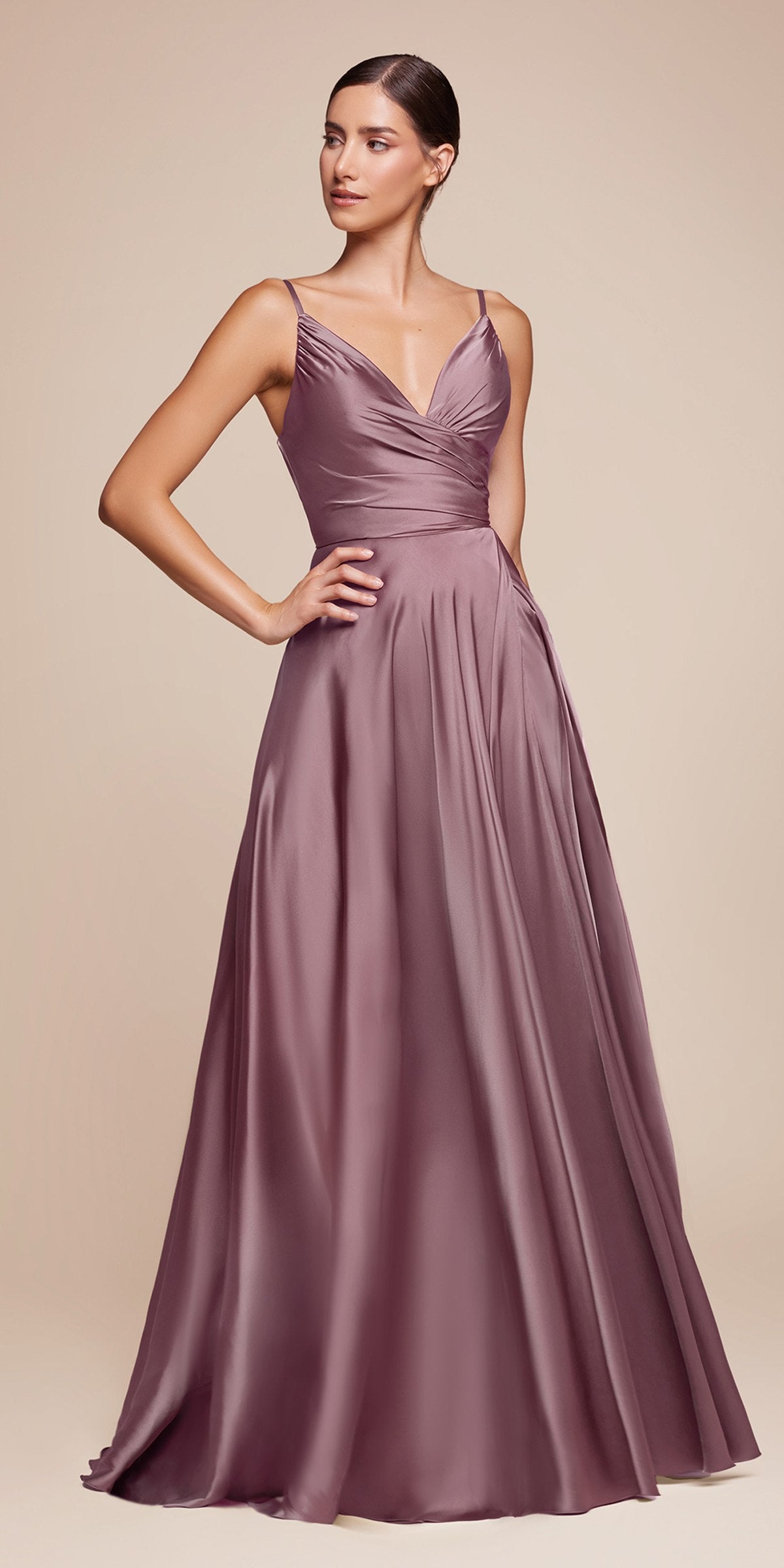 Cinderella Divine 7485C Sweetheart Neckline Soft Satin A-Line Formal Dress