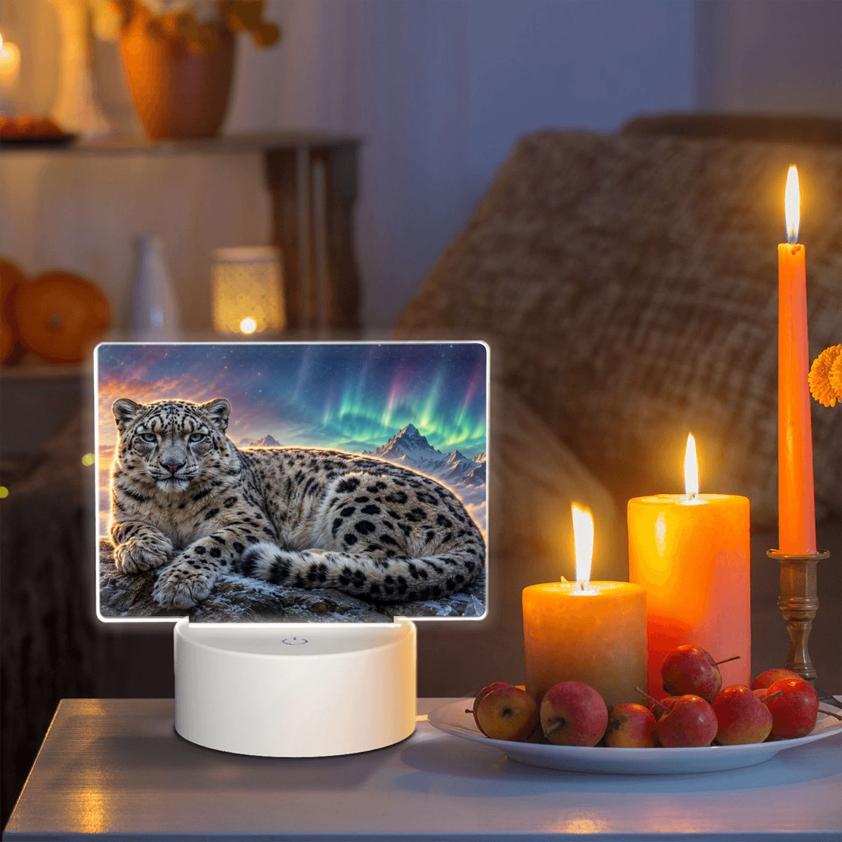 Snow Leopard, Acrylic Night Light