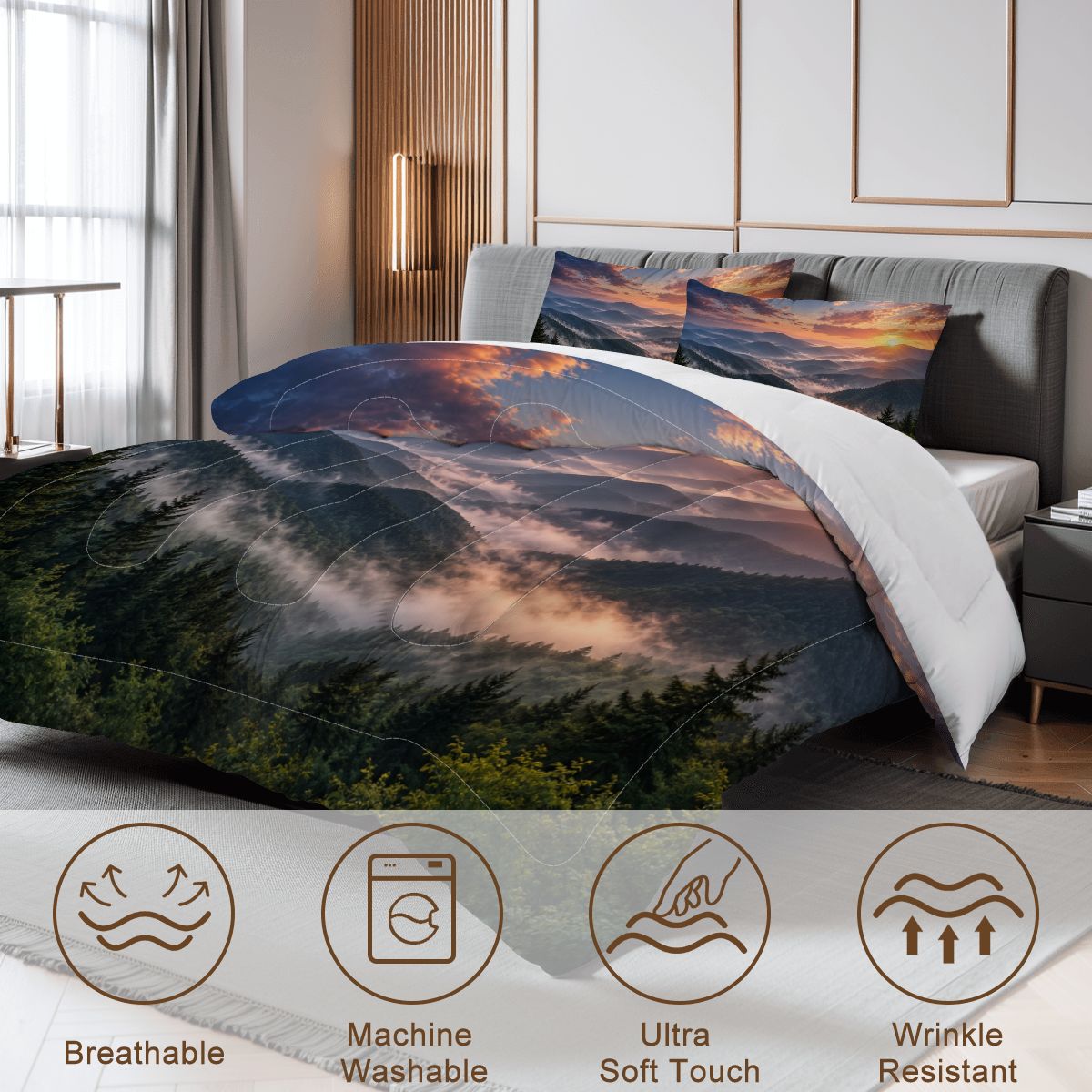 Smokey Moutains, Queen Comforter Set
