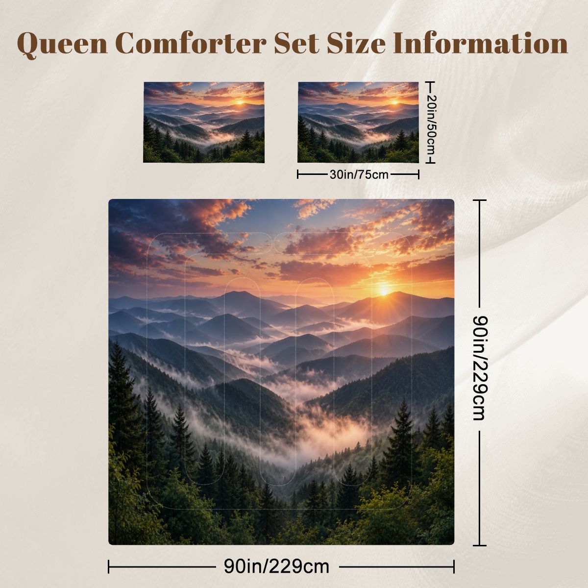 Smokey Moutains, Queen Comforter Set