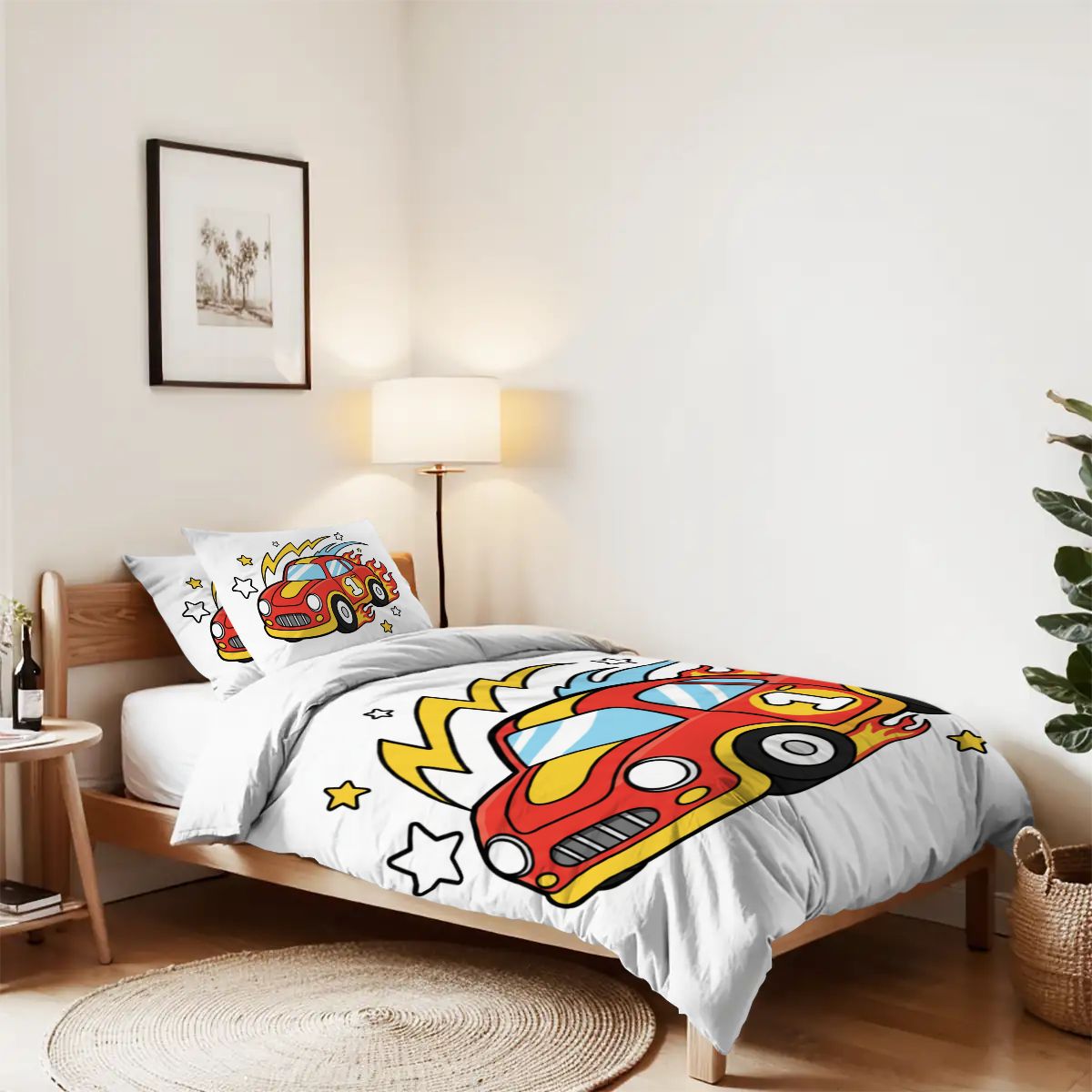 Race Car2, Twin Duvet Cover Set 68"x86"