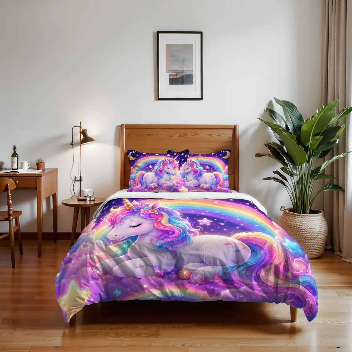 Unicorn, Twin Duvet Cover Set 68"x86"