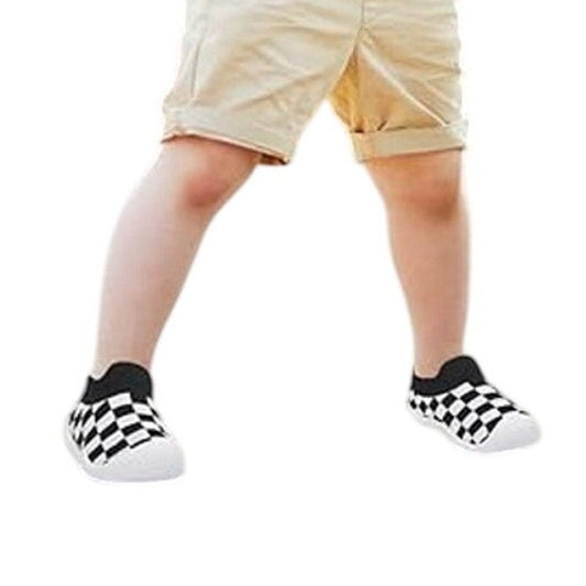 Toddlluby Toddler Boys 8 Sneakers Checkerboard Slip Resistant Sole Slip on Shoes