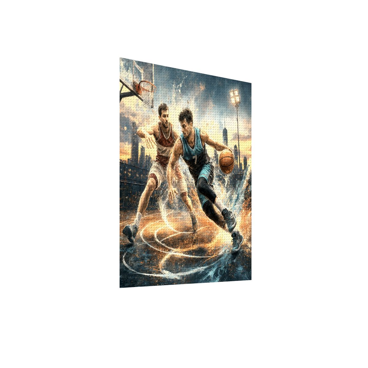 Basketball Action DIY Diamond Art with Frame