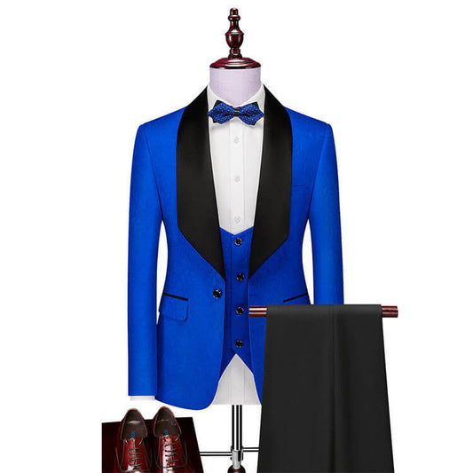 3 Piec Suits Groom Wedding Blazer Jacket Vest & Pants Groomsmen Suits Men's