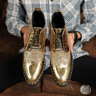 Boots Gold Wedding Dress Shoes Men's