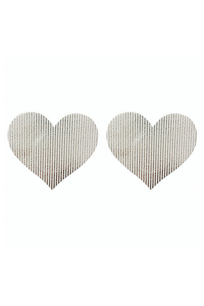 Silver Illusion Heart Pasties