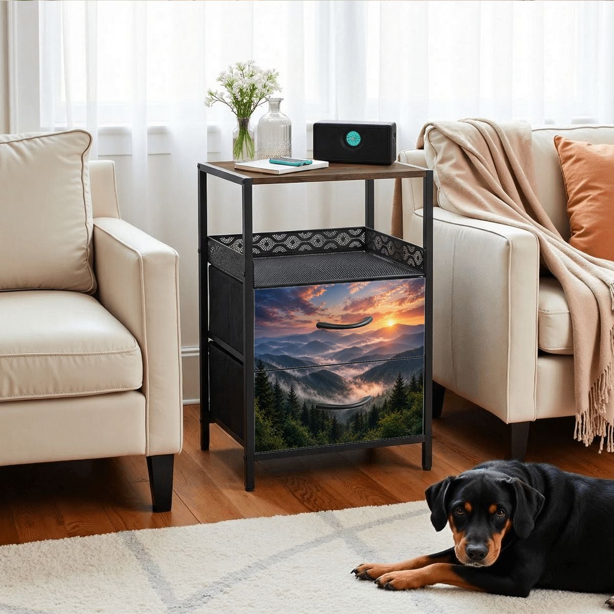 Smokey Mountains, 2Drawer Bedside Table