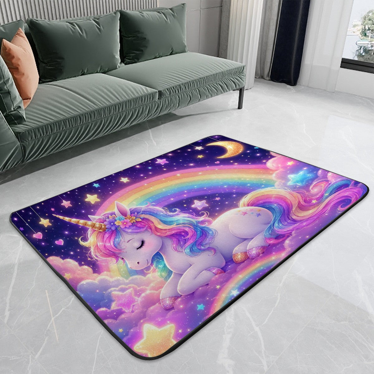 Unicorn, Large Flannel Non Slip Area Rug (4:3)