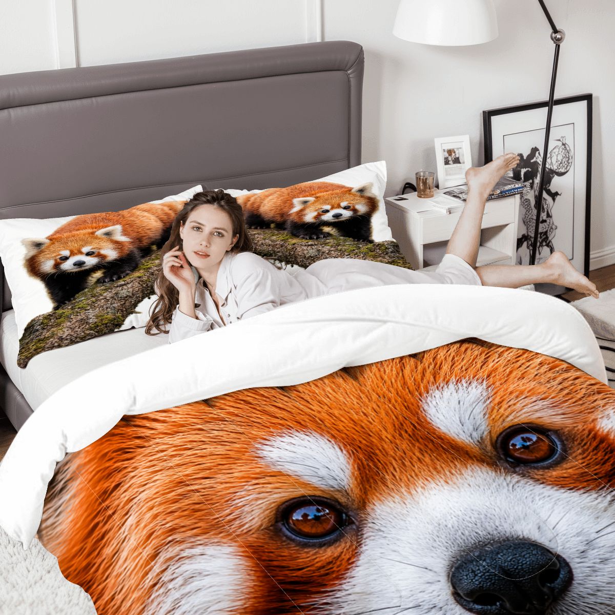 Red Panda, Queen Comforter Set