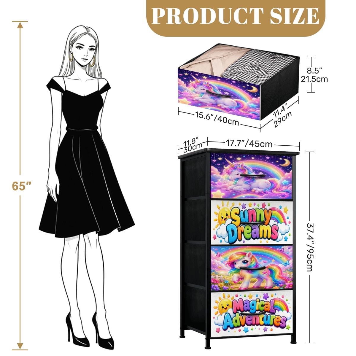 Unicorn, 4Drawer Dresser (Made in USA)