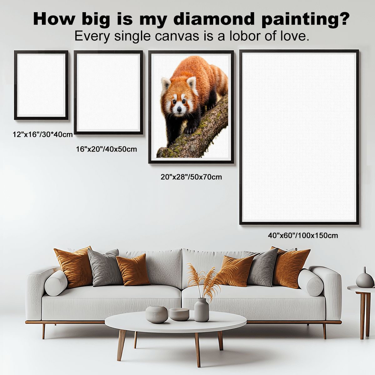 Red Panda DIY Diamond Painting with Frame