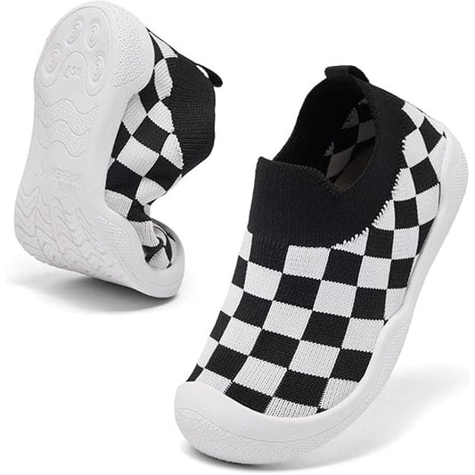 Toddlluby Toddler Boys 8 Sneakers Checkerboard Slip Resistant Sole Slip on Shoes