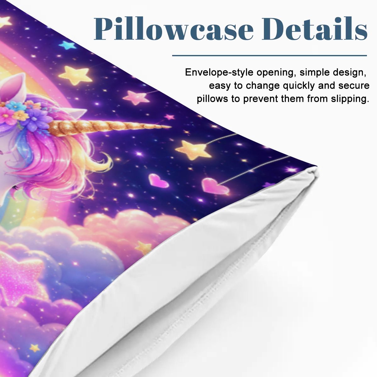 Unicorn, Twin Duvet Cover Set 68"x86"